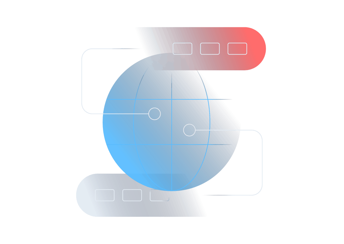 Illustration - Showing connection lines on planet