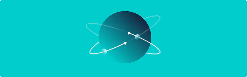 Globe illustration with arrows showing payments moving