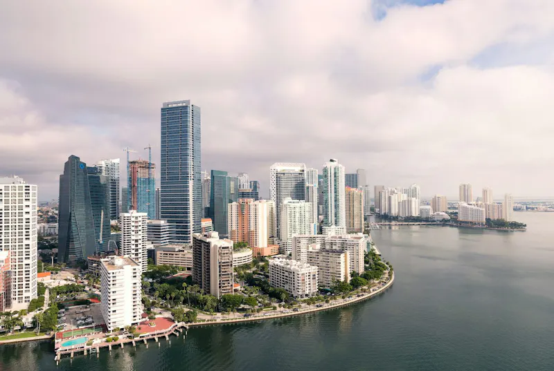 Miami skyline along Biscayne Bay